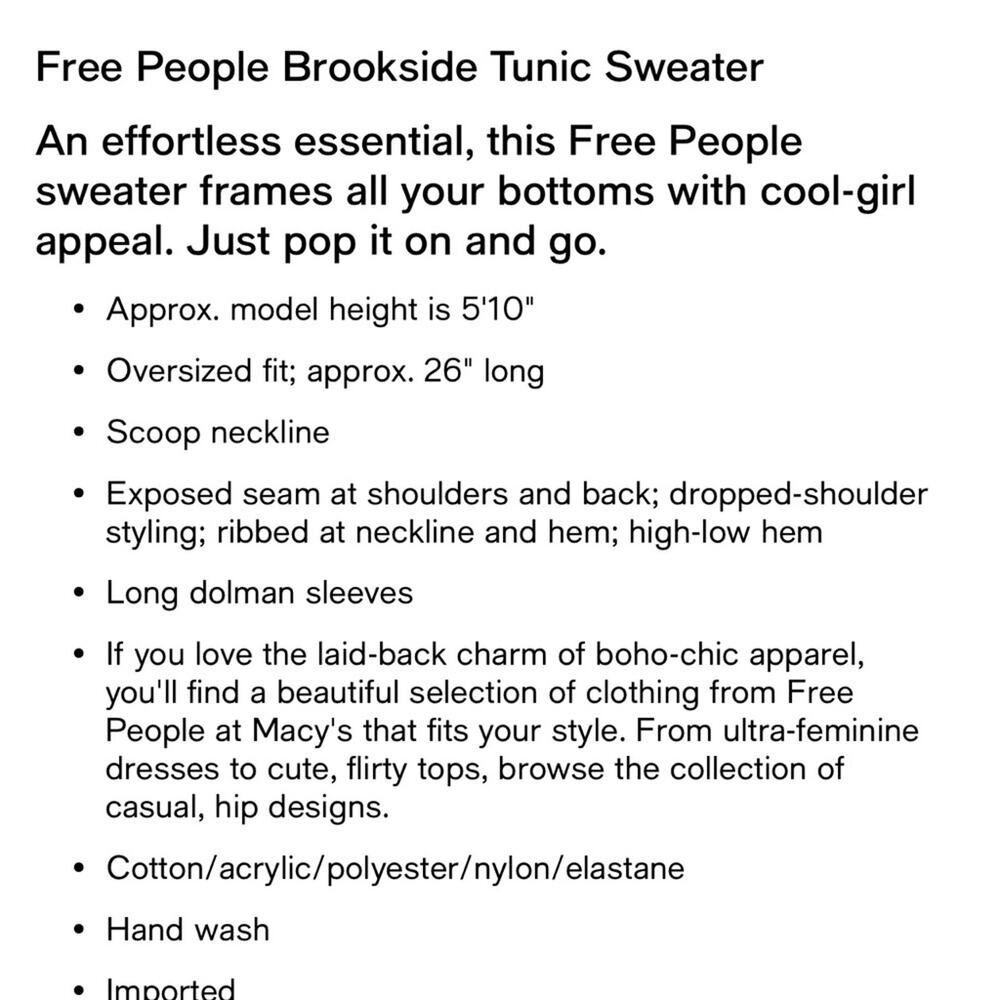 NEW Free People Sweater Brookside Bright Pink Scoop Neck Tunic Women’s Small - Picture 6 of 6